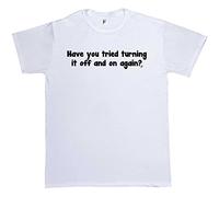 Fancy A Snuggle Have You Tried Turning It Off & On Again Mens T-Shirt X-Large White