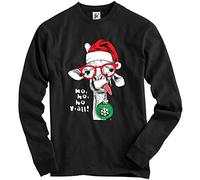 Fancy A Snuggle Ho Ho Ho Y'all! Funny Christmas Giraffe with Bauble Adult Christmas Jumper Sweatshirt Black M