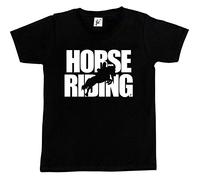 Fancy A Snuggle Horse Riding - Horse Jumping Silhouette Kids Boys/Girls T-Shirt Black 9-11 Year Old