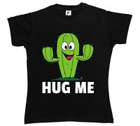 Fancy A Snuggle Hug Me Cactus Funny Desert Humour Womens Boyfriend Fit T-Shirt Black Large