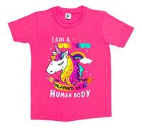 Fancy A Snuggle I Am A Unicorn Trapped in A Human Body Kids Girls T-Shirt Hot Pink 12-14 Year Old