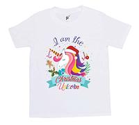 Fancy A Snuggle I Am The Christmas Unicorn Decorations Candy Cane Gingerbread Kids Girls T-Shirt