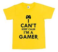 Fancy A Snuggle I Can't Keep Calm I'm A Gamer Kids Boys/Girls T-Shirt Yellow 12-14 Year Old