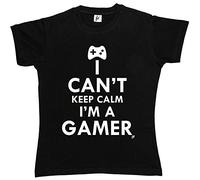 Fancy A Snuggle I Can't Keep Calm I'm A Gamer Womens Boyfriend Fit T-Shirt Black Small