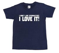 Fancy A Snuggle I Don't Like Gymnastics I Love It! Kids Boy Girl Cotton Short Navy Blue Sleeve T-Shirt - Size 7-8 Years