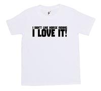 Fancy A Snuggle I Don't Like Horse Riding I Love It! Kids Boy Girl Cotton Short White Sleeve T-Shirt - Size 9-11 Years