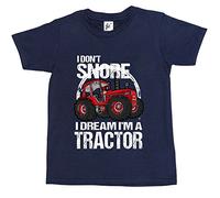 Fancy A Snuggle I Don't Snore I Dream I'm A Tractor Big Red Farm Kids Boys T-Shirt Navy Blue 12-14 Year Old