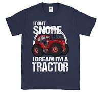 Fancy A Snuggle I Don't Snore I Dream I'm A Tractor Big Red Farm Mens T-Shirt Navy X-Large