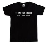 Fancy A Snuggle I May Be Wrong But Unlikely Funny Comedy Gift Kids Boy Girl Cotton Short Black Sleeve T-Shirt - Size 12-14 Years