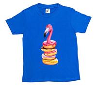 Fancy A Snuggle Iced Chocolate Sprinkles Donuts Flamingo Head Stack Kids Girls T-Shirt Royal Blue 5-6 Year Old