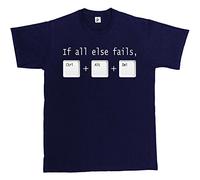 Fancy A Snuggle If All Else Fails CTRL ALT DEL Tech Support G unny Mens T-Shirt Small Navy