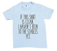 Fancy A Snuggle If This T-Shirt is Clean I Haven't Been to Stables Yet Kids Boys/Girls T-Shirt Sky Blue 5-6 Year Old