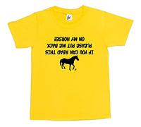 Fancy A Snuggle If You Can Read This Please Put Me Back On My Horse!! Kids Boys/Girls T-Shirt Yellow 5-6 Year Old