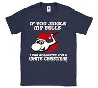 Fancy A Snuggle If You Jingle My Bells I Can Guarantee You A White Christmas Mens T-Shirt Navy Medium