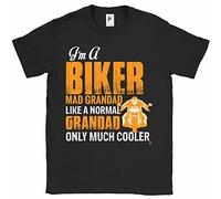 Fancy A Snuggle I'm A Biker Mad Grandad Like A Normal Grandad But Cooler Mens T-Shirt Medium Black