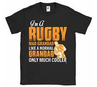 Fancy A Snuggle I'm A Rugby Mad Grandad Like A Normal Grandad But Cooler Mens T-Shirt Black Large