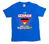 Fancy A Snuggle I'm German - What's Your Superpower? Kids Boys/Girls T-Shirt Royal Blue 5-6 Year Old