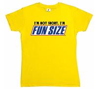 Fancy A Snuggle I'm Not Short I'm Fun Sized Womens Boyfriend Fit T-Shirt Yellow Small