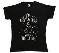 Fancy A Snuggle I'm Not Weird I'm A Unicorn Caticorn Womens Boyfriend Fit T-Shirt Black L