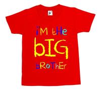 Fancy A Snuggle I'm The Big Brother Boy Girl Cotton Short Red Sleeve T-Shirt - Size 12-14 Years