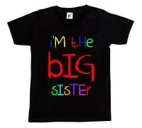 Fancy A Snuggle I'm The Big Sister Funny Kids Boy Girl Cotton Short Black Sleeve T-Shirt - Size 3-4 Years