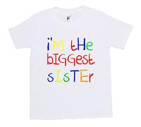 Fancy A Snuggle I'm The Biggest Sister Funny Kids Boy Girl Cotton Short White Sleeve T-Shirt - Size 7-8 Years