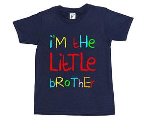 Fancy A Snuggle I'm The Little Brother Kids Boys T-Shirt Navy Blue