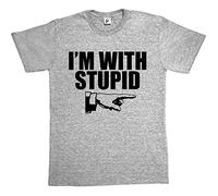 Fancy A Snuggle I'm with Stupid Funny Retro Heather Grey Mens Cotton Short Sleeve T-Shirt Size XL