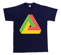 Fancy A Snuggle Impossible Triangle T-Shirt Geometry Optical Illusion Mens T-Shirt XXX-Large Navy