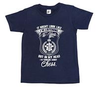 Fancy A Snuggle It Might Look Like I'm Listening But in My Head I'm Thinking About Chess Kids Boys/Girls T-Shirt Navy Blue 12-14 Year Old