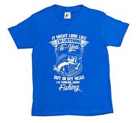 Fancy A Snuggle It Might Look Like I'm Listening But in My Head I'm Thinking About Fishing Kids Boys/Girls T-Shirt Royal Blue 12-14 Year Old