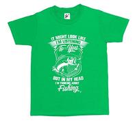 Fancy A Snuggle It Might Look Like I'm Listening But in My Head I'm Thinking About Fishing Kids Boys/Girls T-Shirt Green 12-14 Year Old