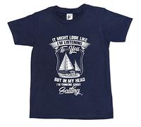 Fancy A Snuggle It Might Look Like I'm Listening But in My Head I'm Thinking About Sailing Kids Boys/Girls T-Shirt Navy Blue 3-4 Year Old