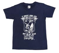 Fancy A Snuggle It Might Look Like I'm Listening But in My Head I'm Thinking About Surfing Kids Boys/Girls T-Shirt Navy Blue 7-8 Year Old