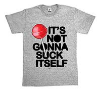 Fancy A Snuggle It's Not Gonna Suck Itself - Lollipop Innuendo Mens T-Shirt XXXX-Large Heather Grey