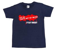 Fancy A Snuggle It's Ok That's Not My Blood I Play Rugby Kids Boys/Girls T-Shirt Navy Blue 12-14 Year Old
