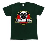 Fancy A Snuggle Jurassic Pug Dinosaur Cult Mens T-Shirt X-Large Forrest Green