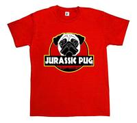 Fancy A Snuggle Jurassic Pug Dinosaur Cult Mens T-Shirt X-Large Red