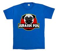 Fancy A Snuggle Jurassic Pug Dinosaur Cult Mens T-Shirt X-Large Royal Blue