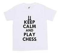 Fancy A Snuggle Keep Calm & Play Chess - King & Queen Kids Boys/Girls T-Shirt White 12-14 Year Old