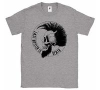 Fancy A Snuggle Last Hipster is Death Punk Skull with Beard & Mohican Mens T-Shirt Heather Grey Medium