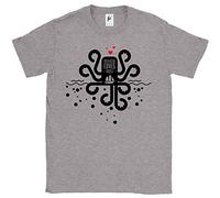Fancy A Snuggle Legendary Sea Monster Octopus Kraken Loves Boat Mens T-Shirt Heather Grey XXXX-Large