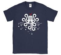 Fancy A Snuggle Legendary Sea Monster Octopus Kraken Loves Boat Mens T-Shirt Navy XXXX-Large