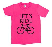 Fancy A Snuggle Let's Ride Cycle Bike Cycling Kids Boys/Girls T-Shirt Hot Pink 9-11 Year Old