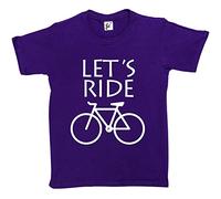Fancy A Snuggle Let's Ride Cycle Bike Cycling Kids Boys/Girls T-Shirt Purple 9-11 Year Old