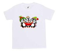 Fancy A Snuggle Little Penguin Christmas Carol Group Singing Kids Boys/Girls T-Shirt White 7-8 Year Old