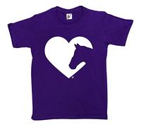 Fancy A Snuggle Love Heart Horses Silhouette Kids Boys/Girls T-Shirt Purple 5-6 Year Old