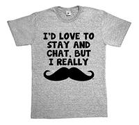 Fancy A Snuggle Love to Stay & Chat But I Really Moustache Mens T-Shirt X-Large Heather Grey
