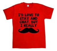Fancy A Snuggle Love to Stay & Chat But I Really Moustache Mens T-Shirt XXXX-Large Red