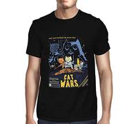 Fancy A Snuggle Mens Cat Wars Spoof T-Shirt Black Large